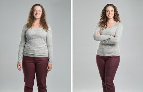 Antes y después de una dieta de proteínas